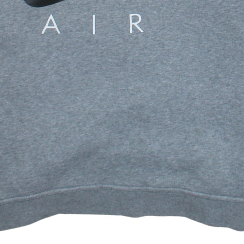 Nike Air Mens Grey Black Pullover Sweatshirt M Crew Neck Regular Fit