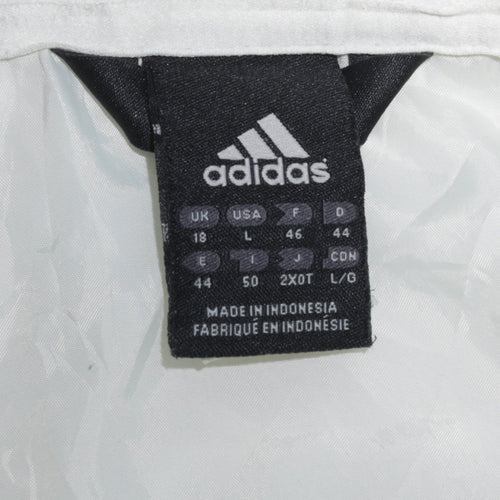 Adidas Women White Waterproof Hooded Rain Jacket Size 18