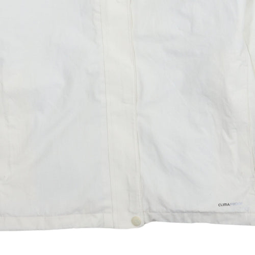 Adidas Women White Waterproof Hooded Rain Jacket Size 18