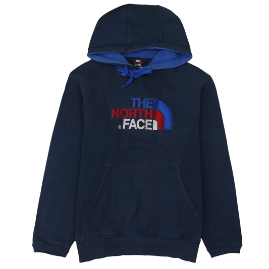 The North Face Men's Blue Pullover Hoodie Embroidered Logo M