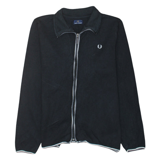 Fred Perry Men's Black Full Zip Collared Sweatshirt Size L