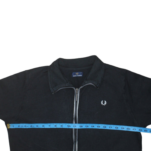 Fred Perry Men's Black Full Zip Collared Sweatshirt Size L