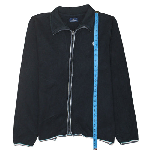 Fred Perry Men's Black Full Zip Collared Sweatshirt Size L