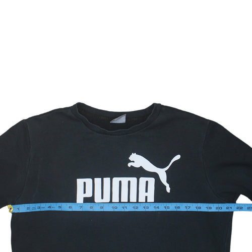 Puma Men's Black M Pullover Sweatshirt Crew Neck Logo Sportswear