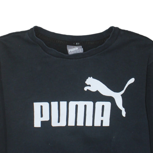 Puma Men's Black M Pullover Sweatshirt Crew Neck Logo Sportswear