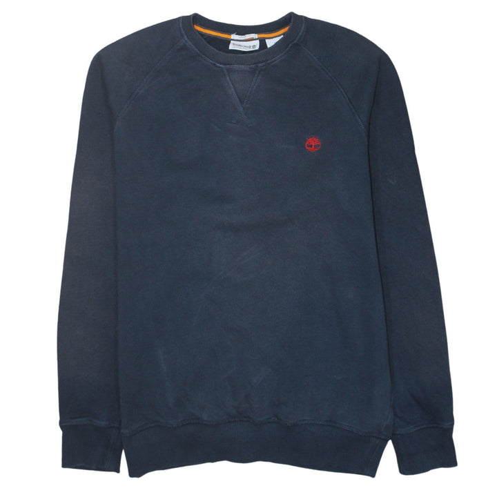 Timberland Men's Blue Crew Neck Regular Fit Cotton Sweatshirt S