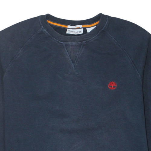 Timberland Men's Blue Crew Neck Regular Fit Cotton Sweatshirt S