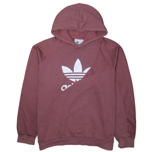 Adidas Womens Mauve Pullover Hoodie M Logo Graphic Cotton Blend