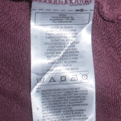 Adidas Womens Mauve Pullover Hoodie M Logo Graphic Cotton Blend