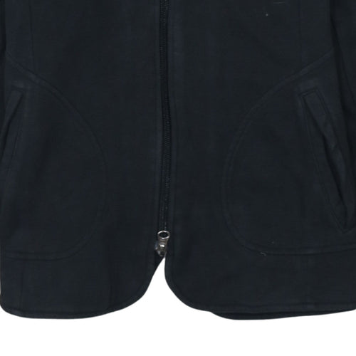 Nike Women Black Full Zip Hoodie Sweatshirt Size 12 M Logo Zip Pockets