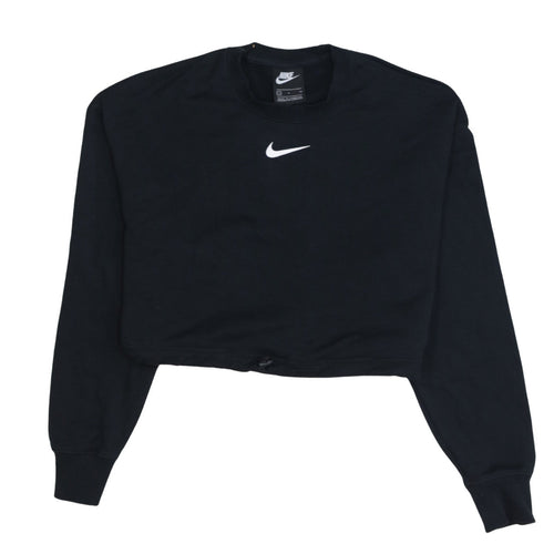 Nike Women's Black Small Cropped Pullover Sweatshirt