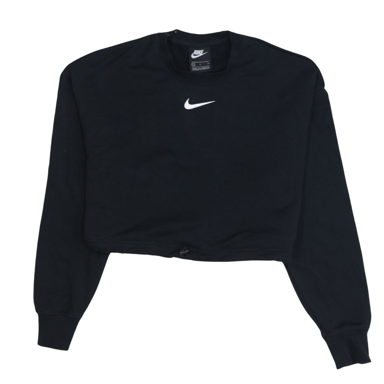 Nike Women's Black Small Cropped Pullover Sweatshirt