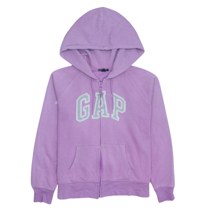GAP Womens Purple Full Zip Hoodie Size L - Logo Casual Sweatshirt