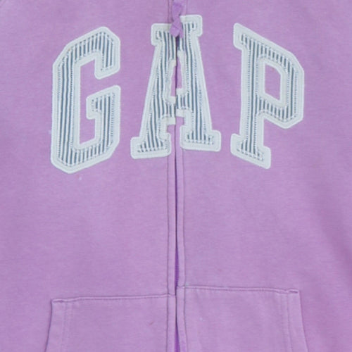 GAP Womens Purple Full Zip Hoodie Size L - Logo Casual Sweatshirt