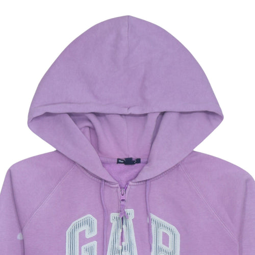 GAP Womens Purple Full Zip Hoodie Size L - Logo Casual Sweatshirt