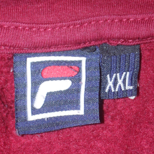 Fila Men’s Red 2XL Pullover Hoodie Embroidered Logo Sweatshirt
