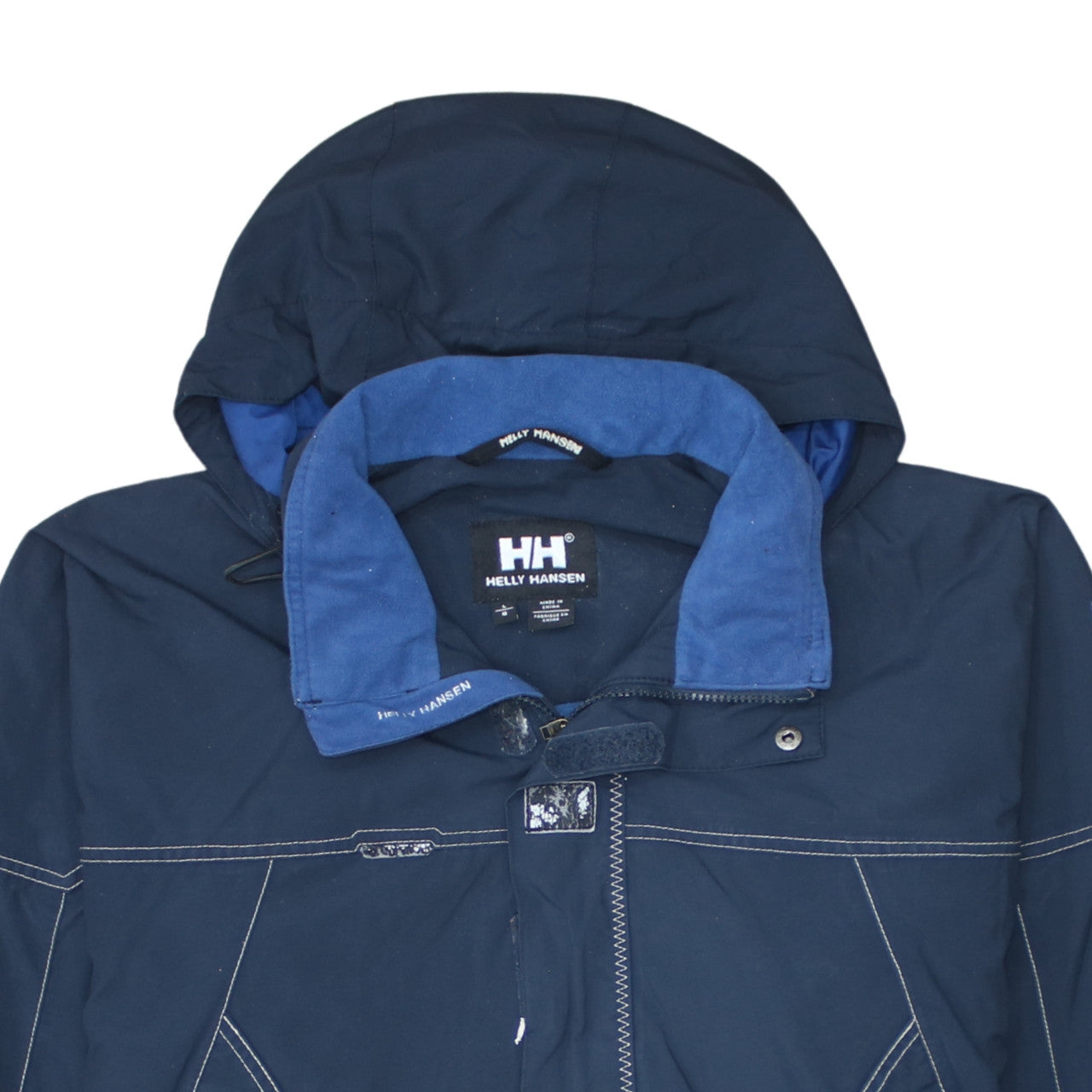 Helly Hansen Men's Blue Waterproof Hooded Parka Jacket Size L