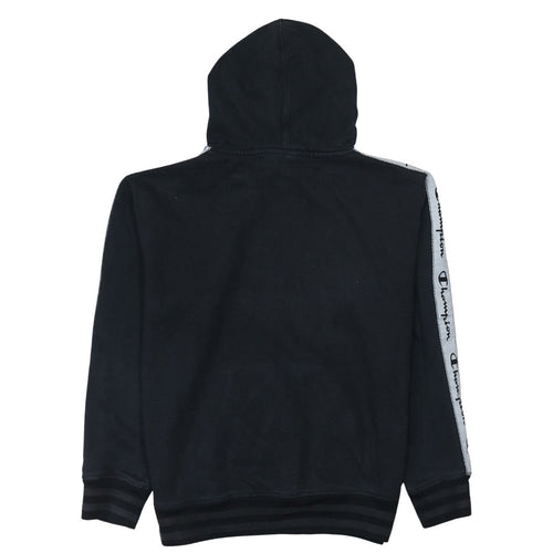 Champion Men's Black Small Pullover Hoodie Logo Tape Sleeve