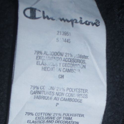 Champion Men's Black Small Pullover Hoodie Logo Tape Sleeve