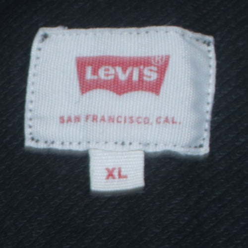 Levi's Men's Black Pullover Hoodie XL Graphic Logo Cotton Sweatshirt