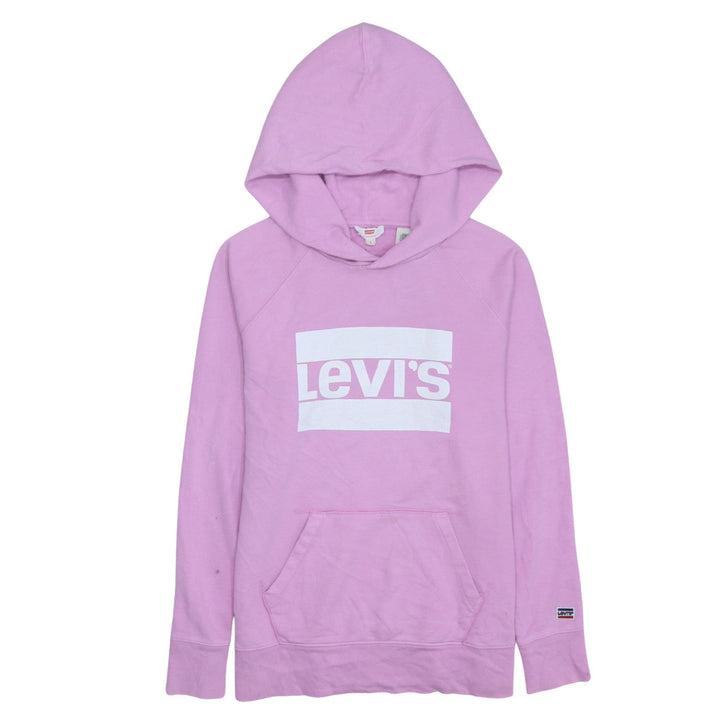 Levi's Womens Pink Pullover Hoodie Small Logo Graphic Hooded Sweatshirt