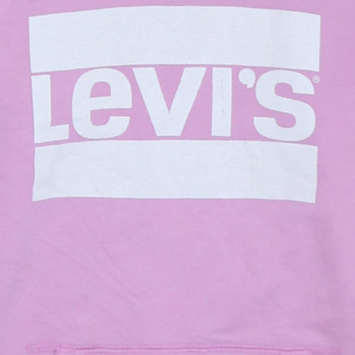Levi's Womens Pink Pullover Hoodie Small Logo Graphic Hooded Sweatshirt