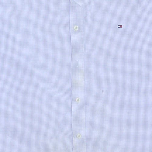 Tommy Hilfiger Men's Blue Checked Long Sleeve Button-Up Shirt Size L