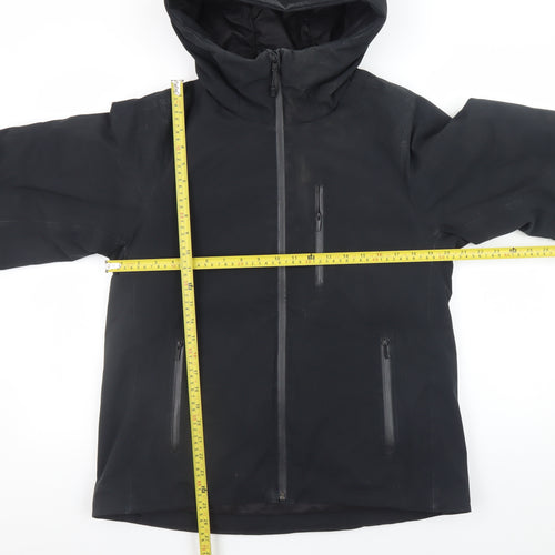 Uniqlo Men's Black S Down Puffer Hooded Jacket Water Resistant