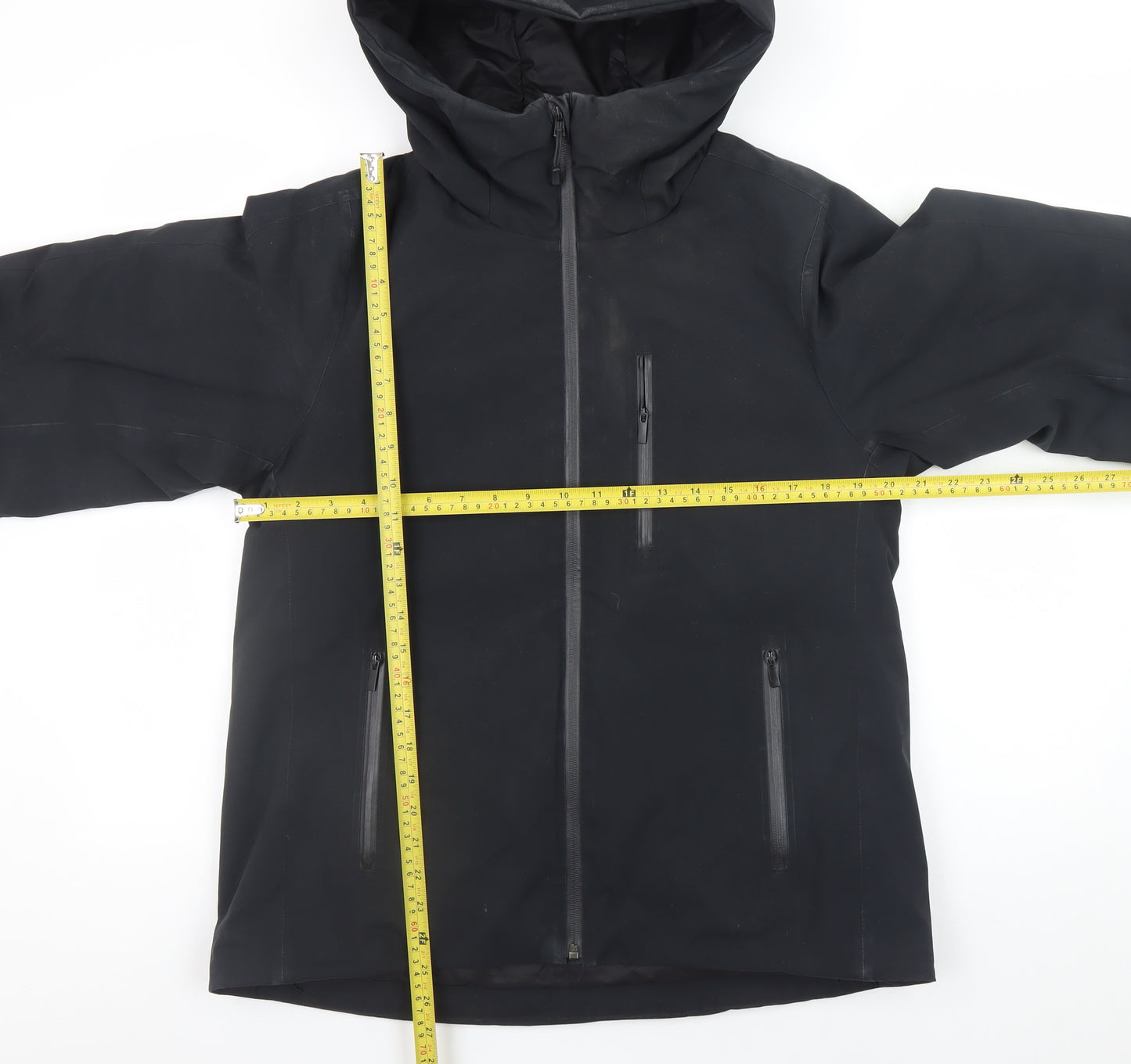 Uniqlo Men's Black S Down Puffer Hooded Jacket Water Resistant