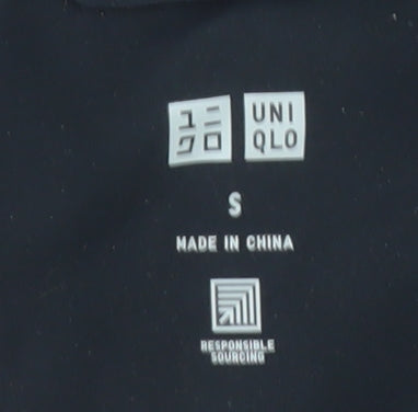 Uniqlo Men's Black S Down Puffer Hooded Jacket Water Resistant