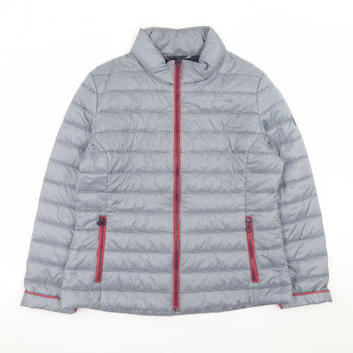 Junge Women’s Grey Puffer Jacket Size 12 Lightweight Quilted Coat