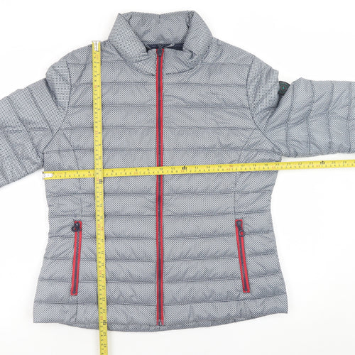 Junge Women’s Grey Puffer Jacket Size 12 Lightweight Quilted Coat