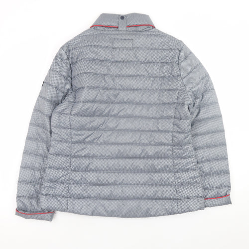 Junge Women’s Grey Puffer Jacket Size 12 Lightweight Quilted Coat