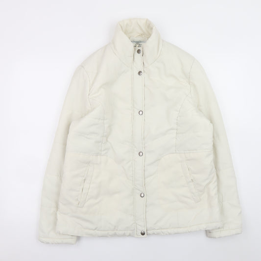 Store Twenty One Women Ivory Size 16 Puffer Jacket Full Zip