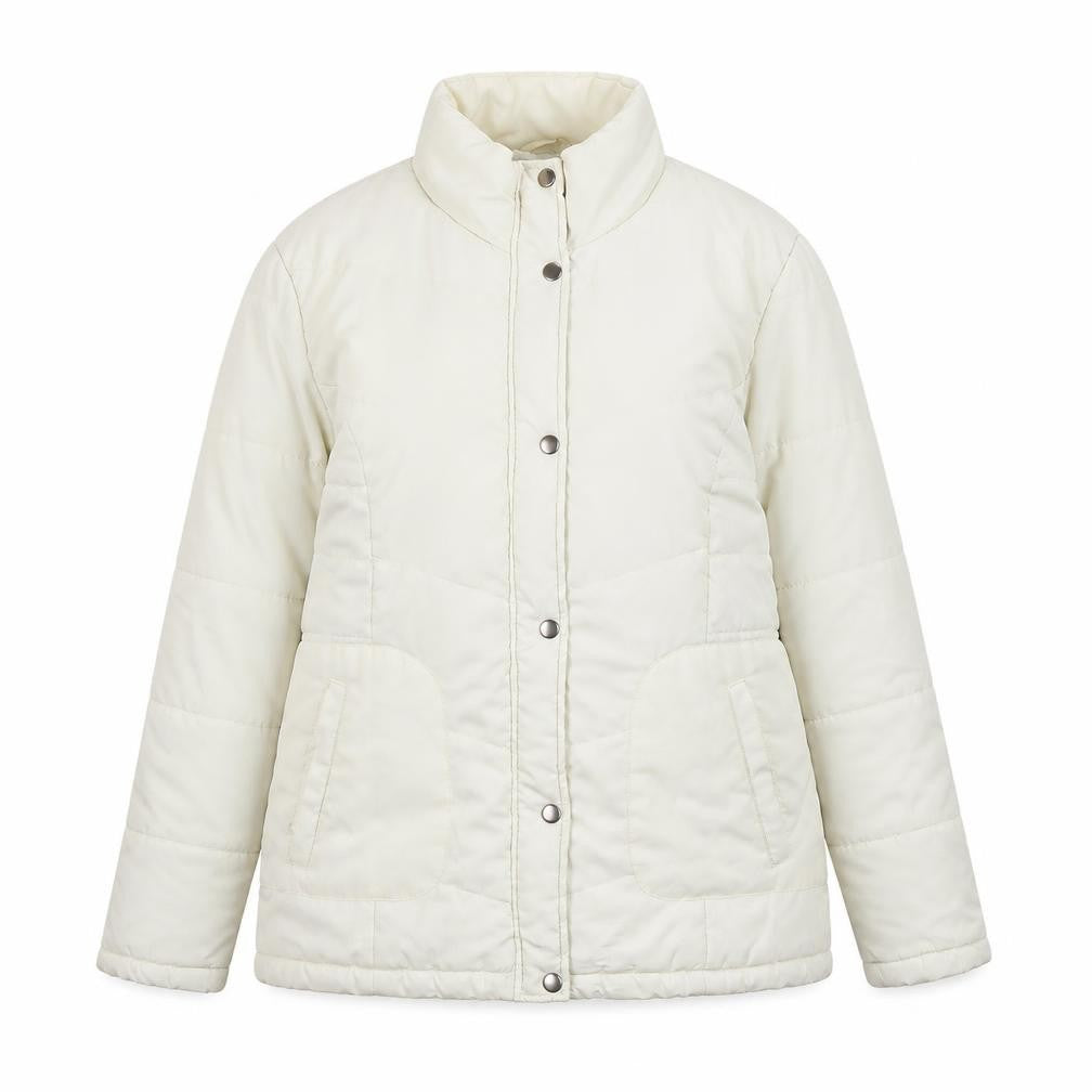 Front view of Store Twenty One Women Ivory, size 16, Puffer Jacket Full Zip