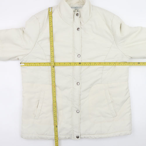 Store Twenty One Women Ivory Size 16 Puffer Jacket Full Zip
