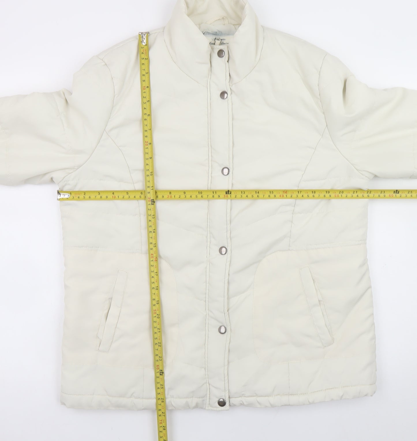 Store Twenty One Women Ivory Size 16 Puffer Jacket Full Zip