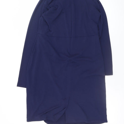 HotSquash Women Blue Size 18 Bodycon Knee Length Long Sleeve Dress