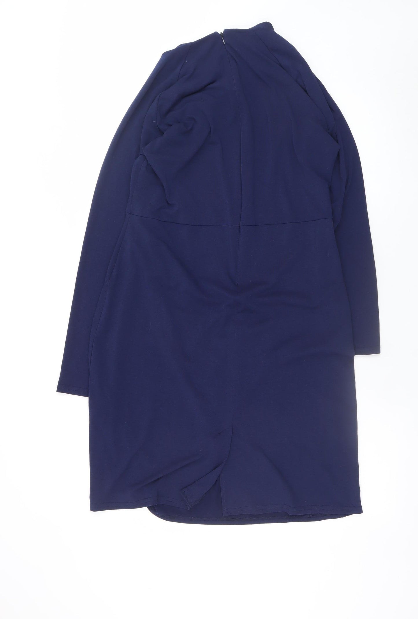 HotSquash Women Blue Size 18 Bodycon Knee Length Long Sleeve Dress