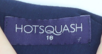 HotSquash Women Blue Size 18 Bodycon Knee Length Long Sleeve Dress