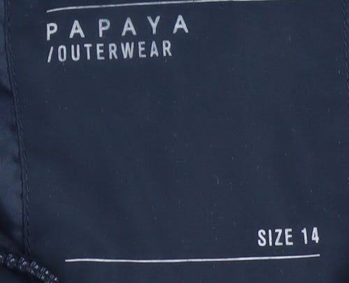 Papaya Women's Black Faux Fur Hooded Puffer Coat Size 14