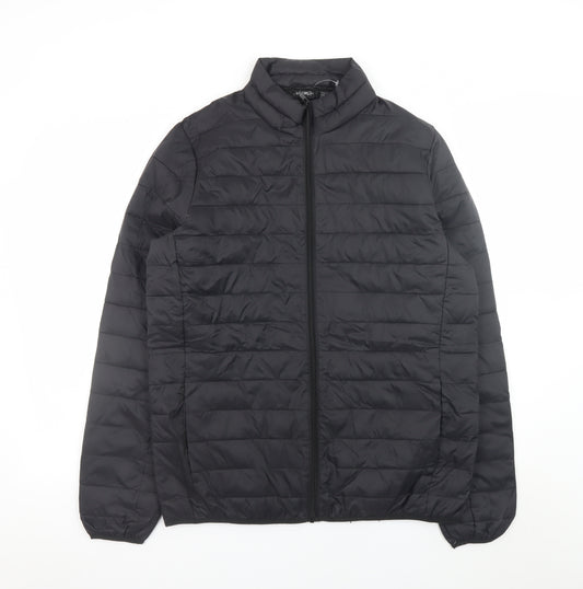 Livergy Unisex Black Puffer Jacket M Water Resistant Lightweight