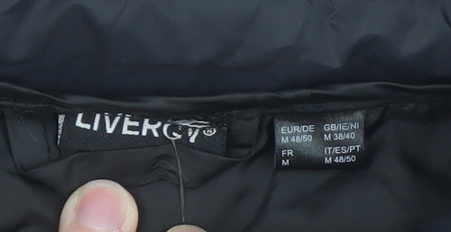Livergy Unisex Black Puffer Jacket M Water Resistant Lightweight