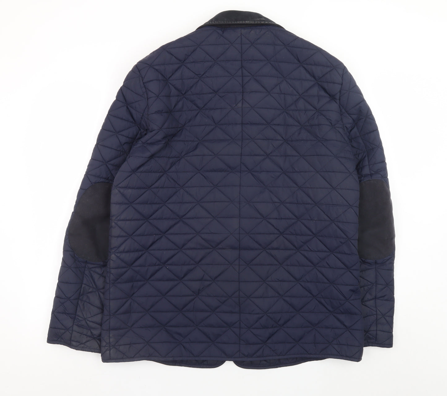 Jaeger Womens Blue Quilted Mid-Length Nylon Jacket M