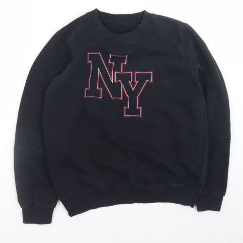 Marks and Spencer Womens Black NY Sweatshirt Size 8 Cotton Blend