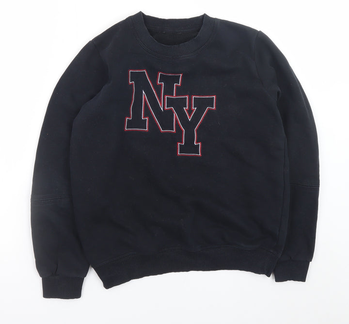 Marks and Spencer Womens Black NY Sweatshirt Size 8 Cotton Blend