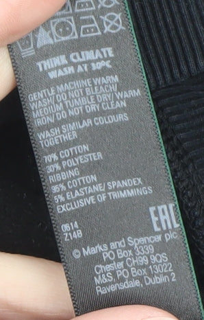 Marks and Spencer Womens Black NY Sweatshirt Size 8 Cotton Blend