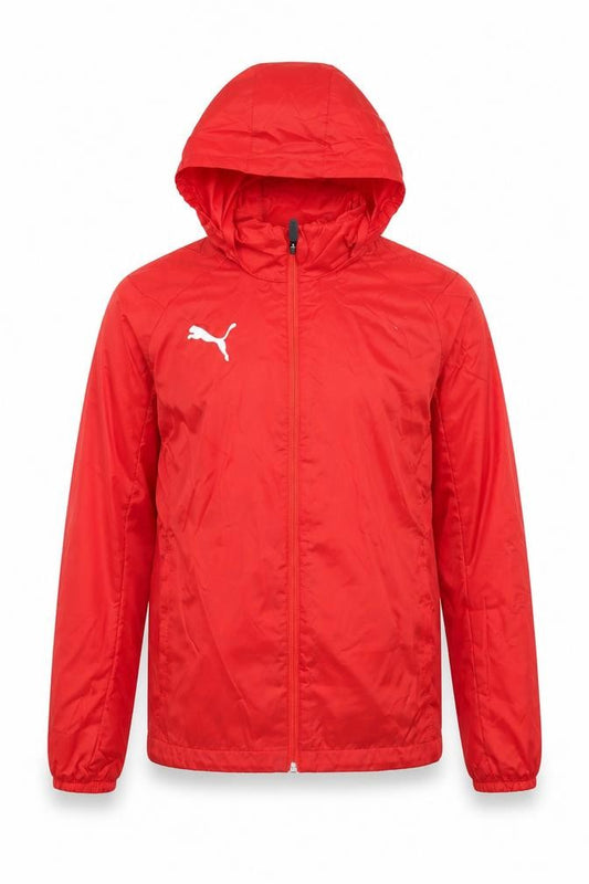 Puma Boys Red Hooded Windbreaker Jacket 14 Years Lightweight Zip Up