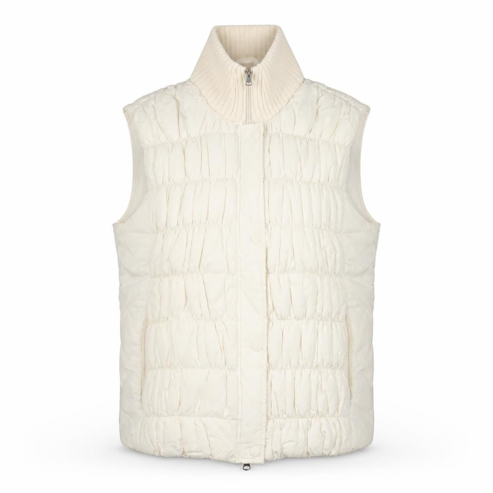 Marks and Spencer Per Una Women's Ivory Quilted Puffer Waistcoat L