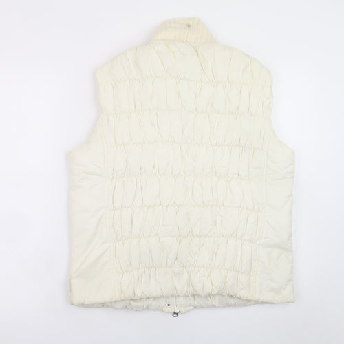 Marks and Spencer Per Una Women's Ivory Quilted Puffer Waistcoat L